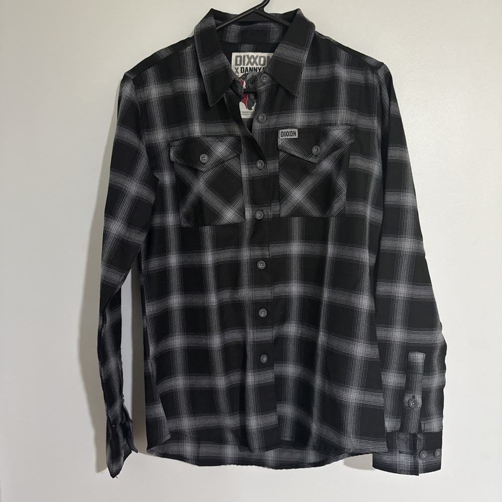 Dixxon Flannel Shirt Womens Size M Black Plaid The Mission Danny G